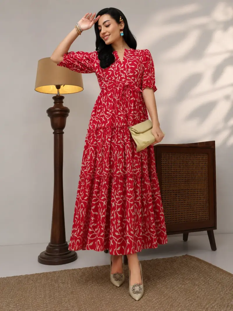 Ruhani Scarlet Tiered Maxi Dress